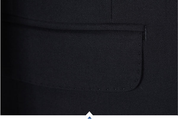 兩?？坌奚戆嬲b定做西服插袋細節(jié)特寫圖
